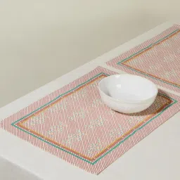 fabindia home Fabindia Multicolor Cotton 230 TC 230 GSM Bahaar Table Mat - Set of 6 image 1