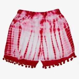 Kiddopanti Kids Coral & White Tie & Dye Shorts image 2