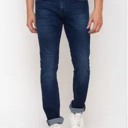 Spykar Blue Cotton Regular Fit Jeans-image-8