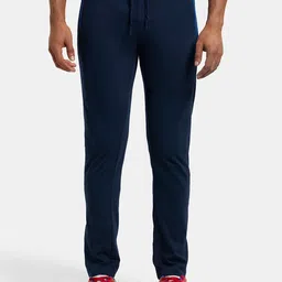 Jockey Men Navy Blue Slim Fit Solid Track Pants-picture-19