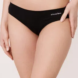 La Vie En Rose Black Cotton Panty image 1