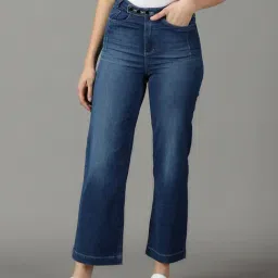 showoffff SHOWOFF Blue Straight Fit High Rise Jeans-picture-15