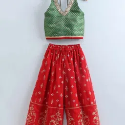 TWISHA Kids Green & Red Printed Top Set image 1