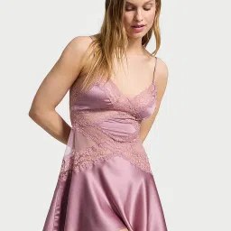 victoria's secret intimates Victoria's Secret Pink Dream Angels Dare to Dream Lace and Satin Flounce Nightdress-picture-10