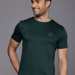 Allen Solly Pure Cotton Solid Slim Fit T-shirt image 1