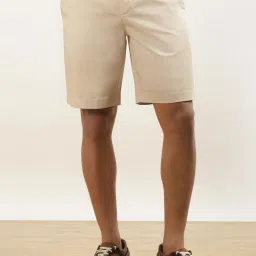 Andamen Khaki Cotton Regular Fit Shorts image 1