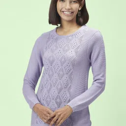 Honey by Pantaloons Lilac Self Pattern Sweater image 1