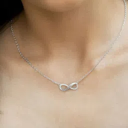 Shaya 92.5 Sterling Silver Rhodium-Plated Infinite Joy Necklace for Women image 1