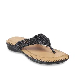 Walkway Women's Black Thong Sandals image 2