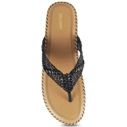 Walkway Women's Black Thong Sandals image 3