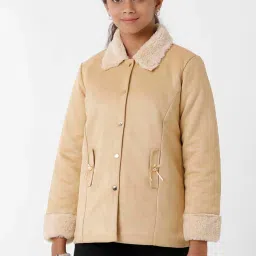 Kate & Oscar Kids Beige Regular Fit Full Sleeves Jacket image 1