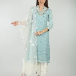 Mustard White Printed Dupatta image 1