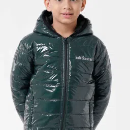 Kate & Oscar Kids Green Regular Fit Full Sleeves Jacket image 1