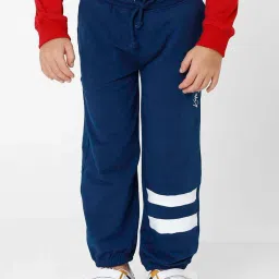 Kate & Oscar Kids Navy & White Cotton Striped Trackpants image 1
