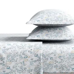 Haus & Kinder CloudDrape Signature Collection Multicolor Floral 300 TC Double Flat Bedsheet with 2 Pillow Covers image 4