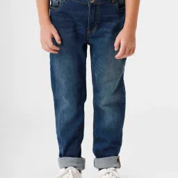 Kate & Oscar Kids Blue Cotton Regular Fit Jeans image 1