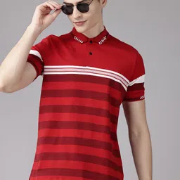 Van Heusen Striped Pure Cotton Polo Collar T-shirt image 1