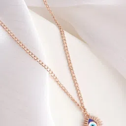 Joker & Witch Rose-Gold Tone Power Of Eye Rose Charm Necklace image 1