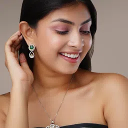 Opal Touch Brass Cubic Zirconia Jewellery set image 2