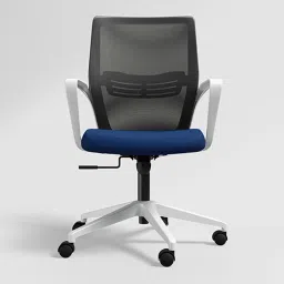 Godrej Interio Vurv Royal Blue Fabric Mid Back Office Chair image 1