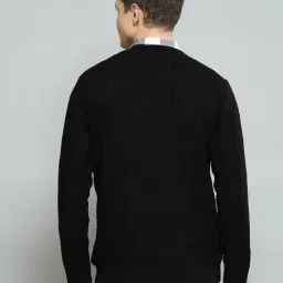 cloak & decker by monte carlo Cloak & Decker Black Regular Fit Texture Pullover image 2