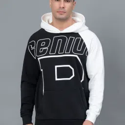 Red Tape Black Regular Fit Printed Hooded Sweatshirt image 1