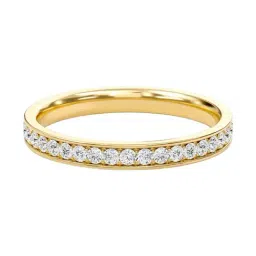 SHINE ETERNAL Lab Grown Diamond 14k (585) Yellow Gold Round Prong Set Half Eternity Band for Women-picture-37