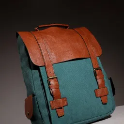 HauteSauce Teal Green & Brown Large Backpack image 1