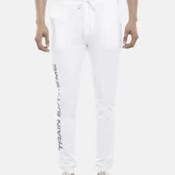Ajile by Pantaloons White Cotton Slim Fit Printed Joggers image 1