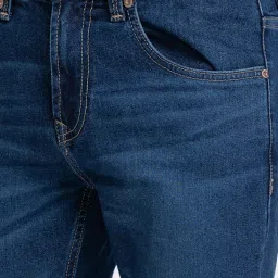 Spykar Blue Slim Fit Lightly Washed Jeans image 4