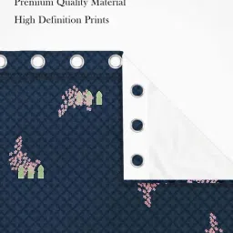 SEJ by Nisha Gupta Navy Polyester 7 Ft. Door Curtain - Set of 2 image 2