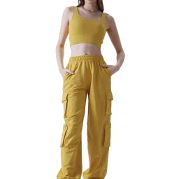 The Souled Store Yellow Sleeveless Co-Ord Set image 1