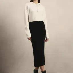 Vero Moda Black Nancy Knitted Slim Fit Skirt image 4