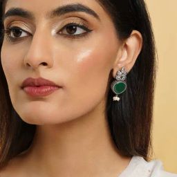 Teejh Whispering Green Silver Earrings-picture-2
