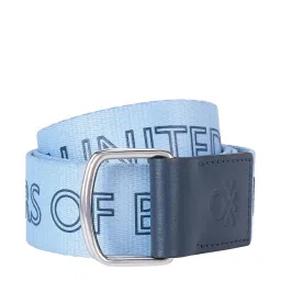 United Colors of Benetton Quinto Chambray Blue Leather Waist Belt for Men image 1