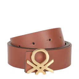 United Colors of Benetton Valerio Tan & Black Leather Reversible Belt for Men image 1
