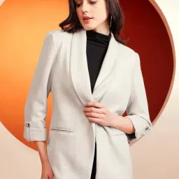 KASSUALLY White Regular Fit Blazer-image-32