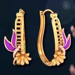 P.C. Chandra Jewellers 18KT Yellow Gold Elegant Earrings With Butterfly on Top of A Design-picture-0