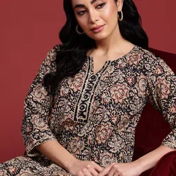 Anouk Women Ethnic Motifs Printed Regular Gotta Patti Pure Cotton Kurta with Trousers-picture-14