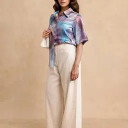 RAREISM Multi Satin Printed Short Sleeves Shirt image 5