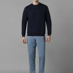 Louis Philippe Navy Cotton Regular Fit Sweatshirt image 5