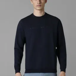 Louis Philippe Navy Cotton Regular Fit Sweatshirt image 1