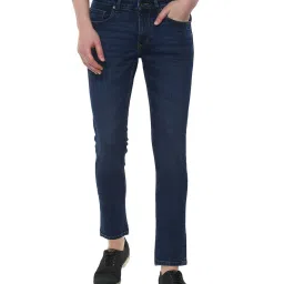 Louis Philippe Jeans Navy Lightly Washed Jeans image 1