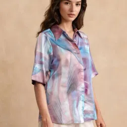 RAREISM Multi Satin Printed Short Sleeves Shirt image 3