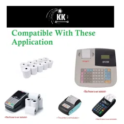 KK Mart White Paper 25m Thermal Paper Roll(Pack of 10) image 3