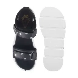 Shoetopia Women's Black Floater Sandals image 3