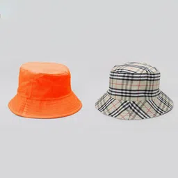 TIPY TIPY TAP Kids Checked Cotton Reversible Bucket Hat-picture-41