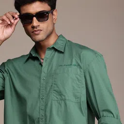 The Roadster Life Co. Pure Cotton Drop-Shoulder Sleeves Relaxed Fit Casual Shirt-picture-27