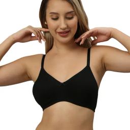 Smarty Pants Black Cotton Medium Coverage T-Shirt Bra-picture-12