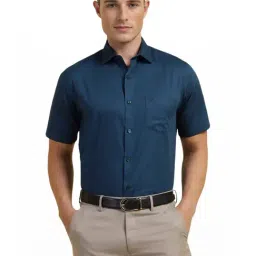 Allen Solly Navy Cotton Slim Fit Shirt-picture-17